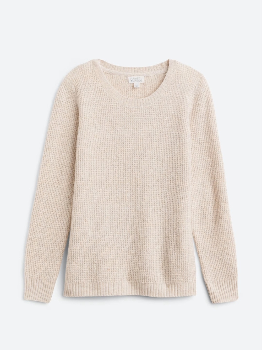 Market & Spruce Waffle-Knit Crewneck Sweater